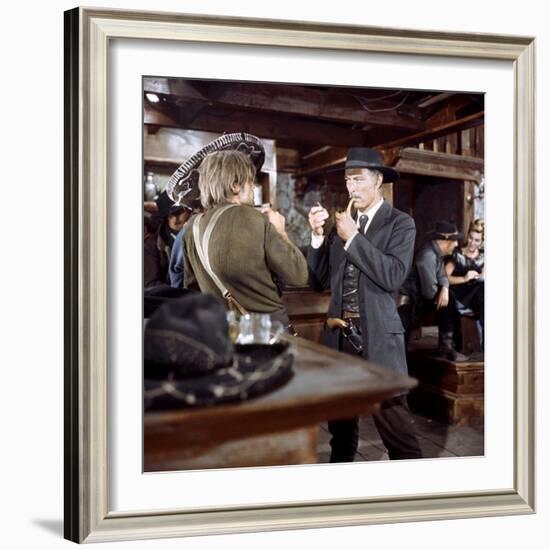 Pour quelques dollars by plus FOR A FEW DOLLARS MORE by Sergio Leone with Klaus Kinski, Lee Van Cle-null-Framed Photo