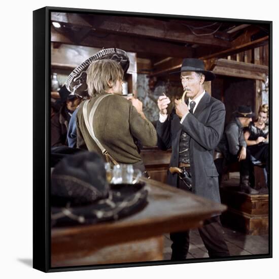 Pour quelques dollars by plus FOR A FEW DOLLARS MORE by Sergio Leone with Klaus Kinski, Lee Van Cle-null-Framed Stretched Canvas