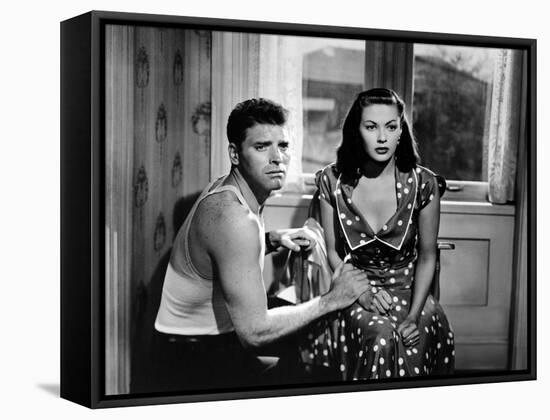 Pour Toi j'ai Tue CRISS CROSS by RobertSiodmak with Burt Lancaster and Yvonne by Carlo, 1949 (b/w p-null-Framed Stretched Canvas