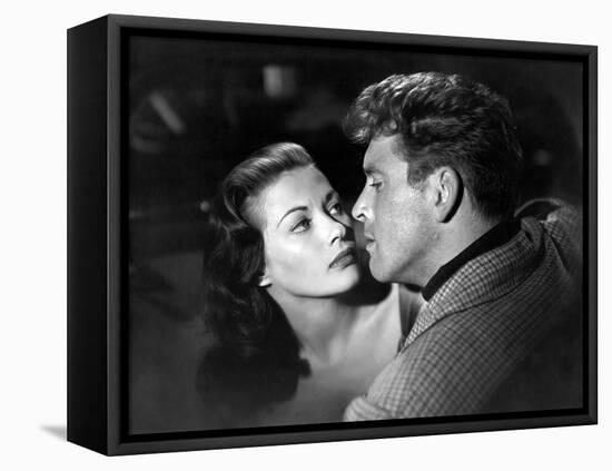 Pour toi j'ai tue CRISS CROSS by RobertSiodmak with Yvonne by Carlo, Burt Lancaster, 1949 (b/w phot-null-Framed Stretched Canvas