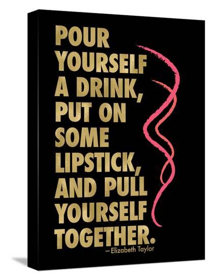Pour Yourself Drink Golden Black Colored-Amy Brinkman-Stretched Canvas
