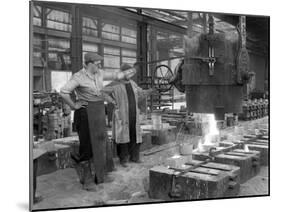 Pouring a Small Casting at Edgar Allens Steel Foundry, Sheffield, South Yorkshire, 1963-Michael Walters-Mounted Photographic Print