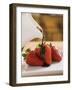 Pouring Chocolate Sauce over Fresh Strawberries-Andrew Pini-Framed Photographic Print