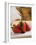 Pouring Chocolate Sauce over Fresh Strawberries-Andrew Pini-Framed Photographic Print