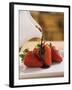 Pouring Chocolate Sauce over Fresh Strawberries-Andrew Pini-Framed Photographic Print