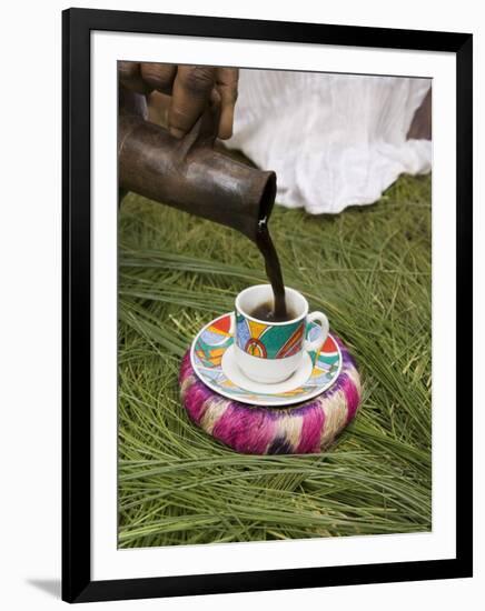 Pouring Coffee During a Coffee Ceremony, Ethiopia, Africa-Gavin Hellier-Framed Photographic Print