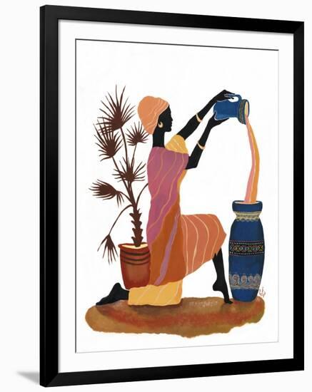 Pouring in Orange Dress-Judy Mastrangelo-Framed Giclee Print