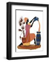 Pouring in Orange Dress-Judy Mastrangelo-Framed Premium Giclee Print