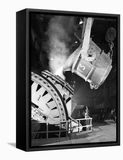 Pouring Iron into a Kaldo Unit, Park Gate Iron and Steel Co, Rotherham, South Yorkshire, 1964-Michael Walters-Framed Stretched Canvas