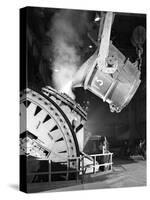 Pouring Iron into a Kaldo Unit, Park Gate Iron and Steel Co, Rotherham, South Yorkshire, 1964-Michael Walters-Stretched Canvas