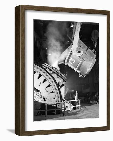 Pouring Iron into a Kaldo Unit, Park Gate Iron and Steel Co, Rotherham, South Yorkshire, 1964-Michael Walters-Framed Photographic Print