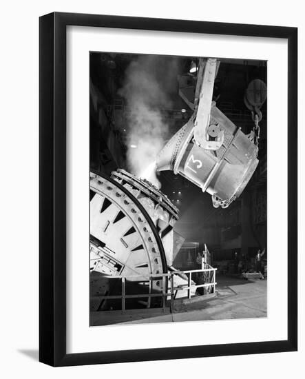 Pouring Iron into a Kaldo Unit, Park Gate Iron and Steel Co, Rotherham, South Yorkshire, 1964-Michael Walters-Framed Photographic Print