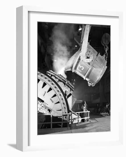 Pouring Iron into a Kaldo Unit, Park Gate Iron and Steel Co, Rotherham, South Yorkshire, 1964-Michael Walters-Framed Photographic Print