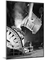 Pouring Iron into a Kaldo Unit, Park Gate Iron and Steel Co, Rotherham, South Yorkshire, 1964-Michael Walters-Mounted Photographic Print