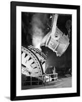 Pouring Iron into a Kaldo Unit, Park Gate Iron and Steel Co, Rotherham, South Yorkshire, 1964-Michael Walters-Framed Photographic Print