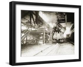 Pouring Ladle at River Rouge-null-Framed Photographic Print