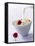 Pouring Milk onto Oat Flakes-null-Framed Stretched Canvas