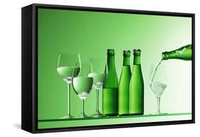 Pouring Mineral Water into Glass-Klaus Arras-Framed Stretched Canvas