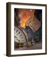 Pouring Molten Iron into a Kaldo Unit, Park Gate Iron and Steel Co, Rotherham, South Yorkshire, 196-Michael Walters-Framed Photographic Print