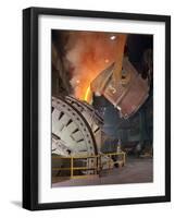 Pouring Molten Iron into a Kaldo Unit, Park Gate Iron and Steel Co, Rotherham, South Yorkshire, 196-Michael Walters-Framed Photographic Print