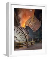 Pouring Molten Iron into a Kaldo Unit, Park Gate Iron and Steel Co, Rotherham, South Yorkshire, 196-Michael Walters-Framed Photographic Print