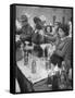 Pouring Olive Oil in Buyers' Bottles in Black Market-Alfred Eisenstaedt-Framed Stretched Canvas