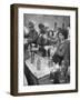 Pouring Olive Oil in Buyers' Bottles in Black Market-Alfred Eisenstaedt-Framed Photographic Print