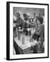 Pouring Olive Oil in Buyers' Bottles in Black Market-Alfred Eisenstaedt-Framed Photographic Print