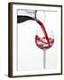 Pouring Red Wine into Glass from Carafe-Kröger & Gross-Framed Photographic Print