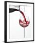 Pouring Red Wine into Glass from Carafe-Kröger & Gross-Framed Photographic Print