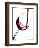 Pouring Red Wine into Wine Glass-Steve Lupton-Framed Photographic Print