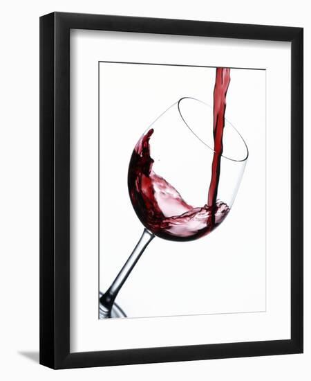 Pouring Red Wine into Wine Glass-Steve Lupton-Framed Photographic Print