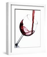 Pouring Red Wine into Wine Glass-Steve Lupton-Framed Photographic Print