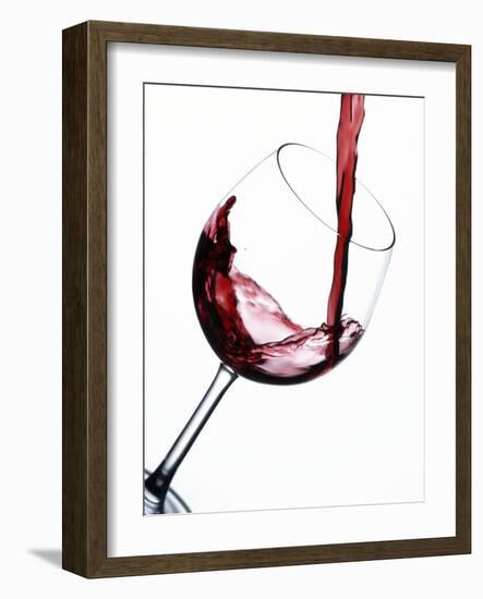 Pouring Red Wine into Wine Glass-Steve Lupton-Framed Photographic Print