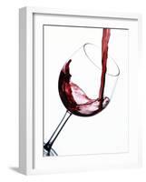 Pouring Red Wine into Wine Glass-Steve Lupton-Framed Photographic Print