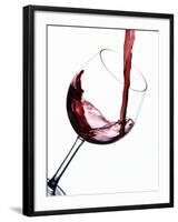 Pouring Red Wine into Wine Glass-Steve Lupton-Framed Photographic Print