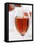 Pouring Rose Wine into Wine Glass-Joff Lee-Framed Stretched Canvas