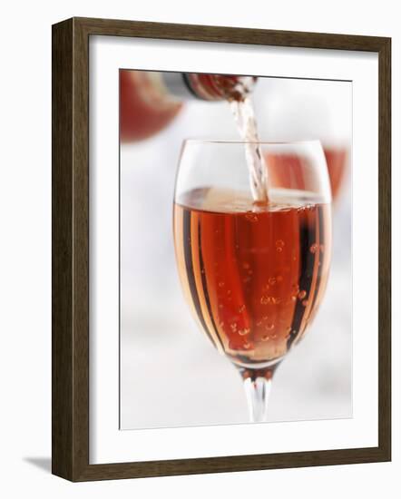 Pouring Rose Wine into Wine Glass-Joff Lee-Framed Photographic Print