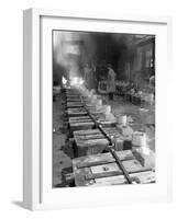 Pouring Small Castings, Edgar Allen Steel Co, Sheffield, South Yorkshire, 1963-Michael Walters-Framed Photographic Print