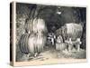 Pouring the Wine into the Barrels, from 'Le France Vinicole', Pub. by Moet and Chandon, Epernay-E.M. Choque-Stretched Canvas