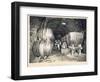 Pouring the Wine into the Barrels, from 'Le France Vinicole', Pub. by Moet and Chandon, Epernay-E.M. Choque-Framed Giclee Print