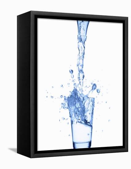Pouring Water from a Bottle into a Glass-Kr?ger and Gross-Framed Stretched Canvas