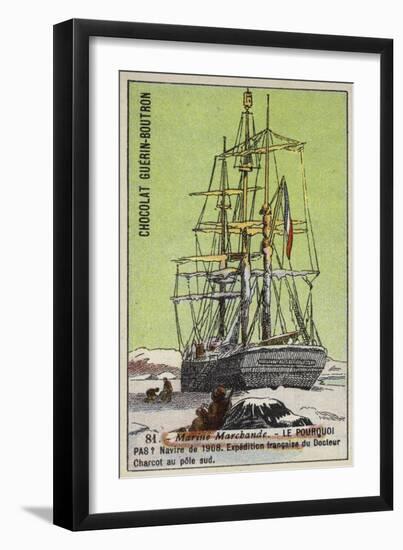 Pourquoi Pas, Ship Used on Jean-Baptiste Charcot's French South Pole Expedition of 1908-1910-null-Framed Premium Giclee Print