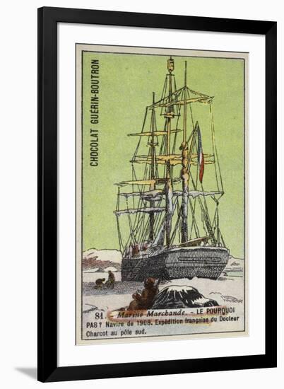 Pourquoi Pas, Ship Used on Jean-Baptiste Charcot's French South Pole Expedition of 1908-1910-null-Framed Giclee Print