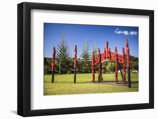 Pouwhenua (Maori Totem Poles Telling a Story), Waitangi Treaty Grounds, Bay of Islands-Matthew Williams-Ellis-Framed Photographic Print