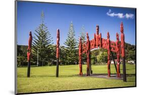 Pouwhenua (Maori Totem Poles Telling a Story), Waitangi Treaty Grounds, Bay of Islands-Matthew Williams-Ellis-Mounted Photographic Print