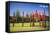 Pouwhenua (Maori Totem Poles Telling a Story), Waitangi Treaty Grounds, Bay of Islands-Matthew Williams-Ellis-Framed Stretched Canvas