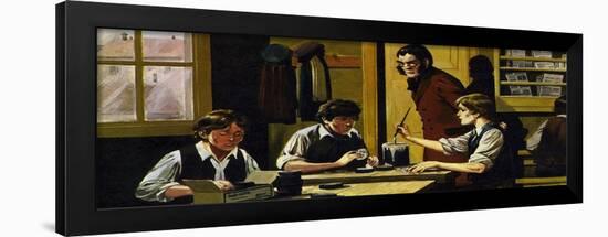 Poverty Forced Dickens to Work in a Factory Putting Labels on Pots-Alberto Salinas-Framed Giclee Print