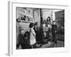 Poverty Stricken Family Huddling Around a Wood Stove in Their Home-John Dominis-Framed Photographic Print