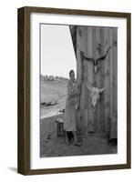 Poverty with Rife and Cattle Skulls-Dorothea Lange-Framed Art Print